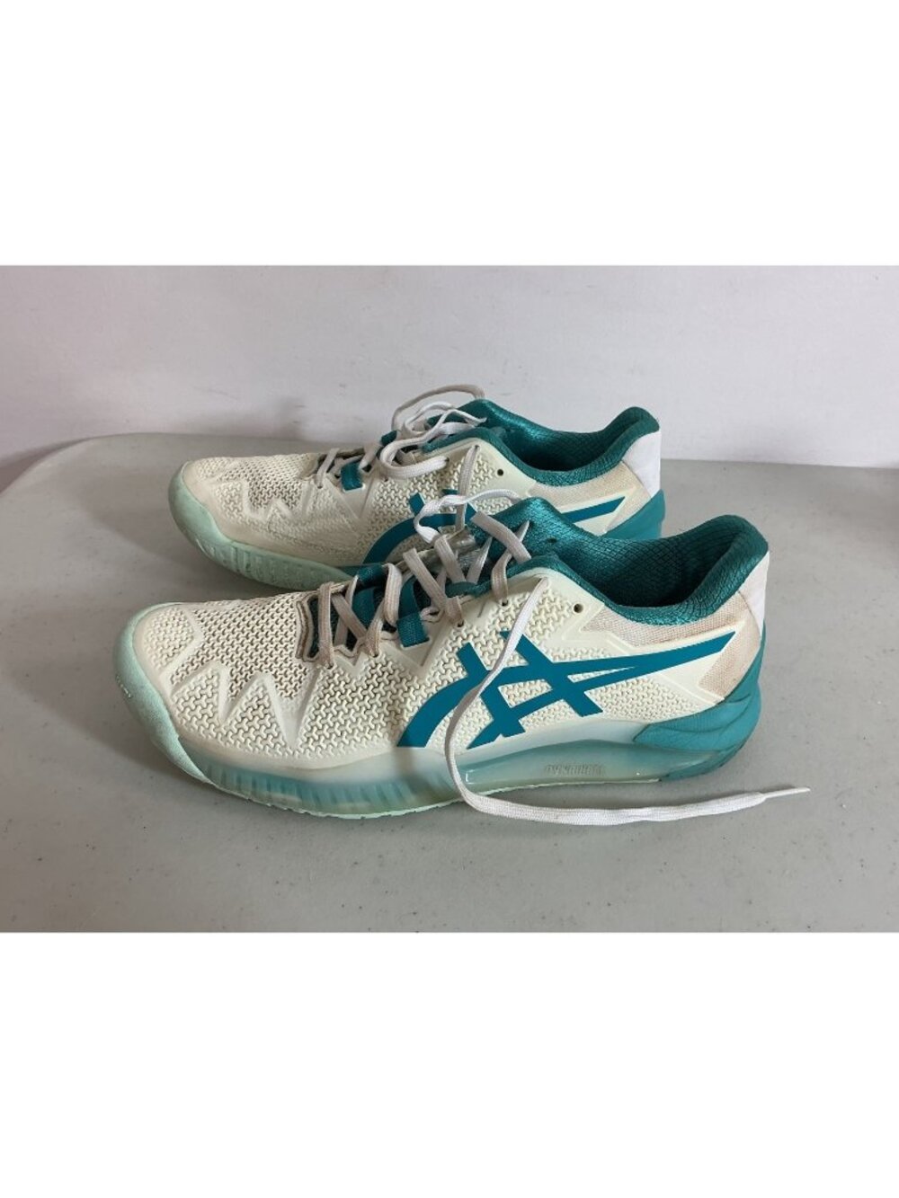 Asics Gel Resolution Tennis Shoes Sneakers White Lagoon Womens 8.5